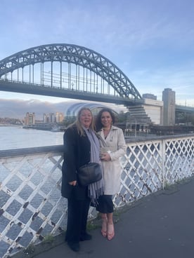 Helen Spooner and her sister in Newcastle attending The Piano final concert on Channel 4