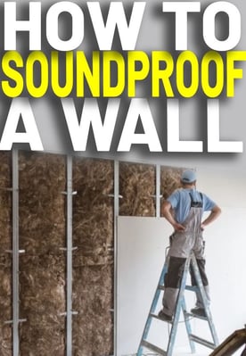 a man standing on a ladder ladder to get a soundproofed sound