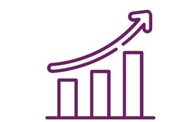 a line drawing of a bar chart showing a downward arrow