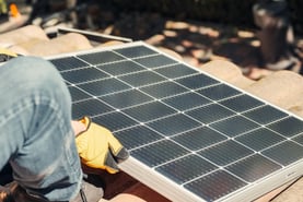 Commercial solar panel installation