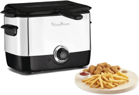 Moulinex AF220010 Freidora de Aceite, Capacidad 1L, para Unos 600 gr de Comida, Acero Inoxidable