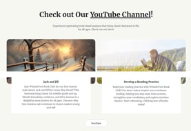 screenshot of thewhistletreeproject.com with an image of a snowy walkway