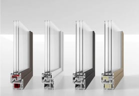 a group of four different types of window frames