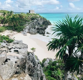 Tulum, Mexico - beach at Tulum National Park's Mayan ruins