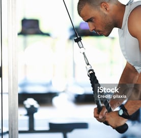 man doing triceps exercise