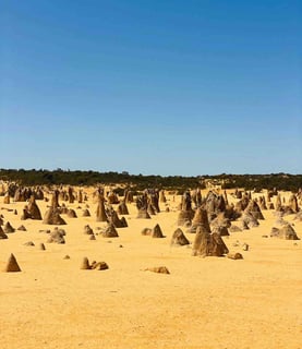 View of the Pinnacles Desert in Western Australia.