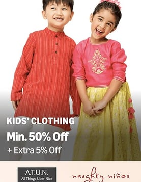 offfer banner of kids clothings 