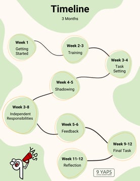 The steps in the 9Yaps internship program