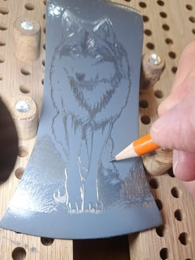 Artistic engraved Ax