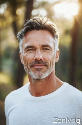 fit middle-aged man smiling in sunlight, showing the benefits of joint support for active adults