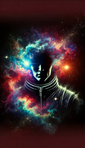 Spaceman, colorful cosmic portrait - simcaart com, galleries