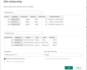 edit relationship page in power bi