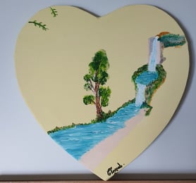 La source. Châssis carton & toile, 29x30cm. 90€.