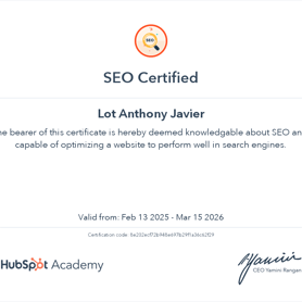 HubSpot Academy Basic SEO Certification 2025