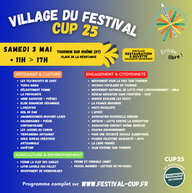 Liste des stands et exposantsdu Village du festival CUP25