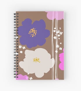 Peony flowers: Pink Purple Spiral Notebook