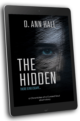 a tablet with a book cover of the hidden on screen