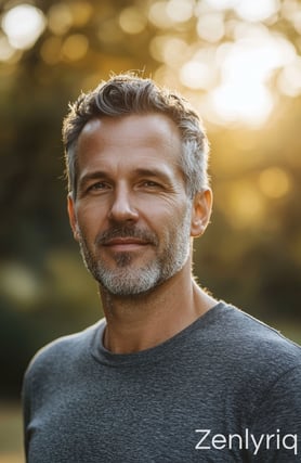 healthy middle-aged man standing outdoors, symbolizing stable energy and daily blood sugar support
