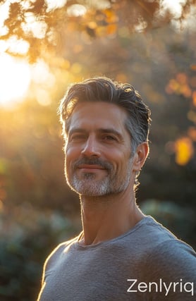 smiling mature man outdoors in warm sunlight, representing daily blood sugar support