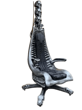 3D printed Giger Harkonnen chair, life size, front