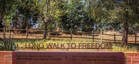 a long walk to freedom sign in a park