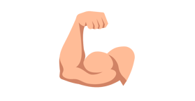 Illustration d’un biceps contracté symbolisant le dépassement de soi et la force intérieure