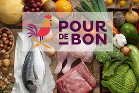 Logo pour de bon avec des fruits et légumes 