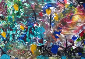 Parade encaustic painting abstract channeling multitude colors art