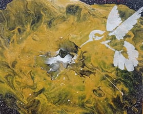Colibri - 35€ - Peinture acrylique techniques mixte - 2024