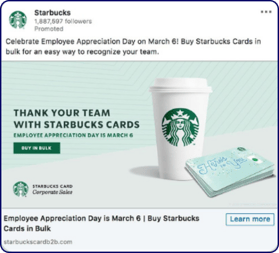 LinkedIn ad example: Starbucks