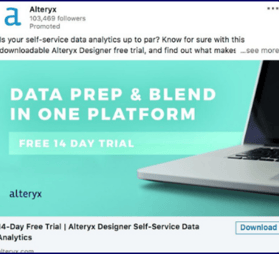 LinkedIn ad example: Alteryx