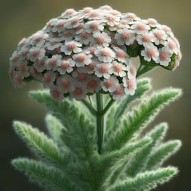 A yarrow plant in bloom