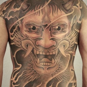 Hannya Drachen Rücken Tattoo