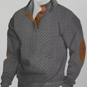 Pull En Maille Jacquard Pour Hommes Pour Les Fêtes  Noel Col Montant Couleur Unie