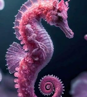 Pink seahorse