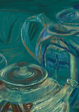 Digital drawing - Alan Caiger Smith teapot