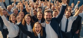 une entreprise qui reussit son évènement team-building et formation originale, avec expression radio