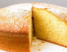 a cake with a piece of cake on top of it