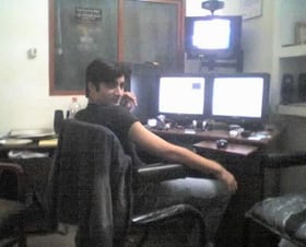Naghman's 1st Own Editing Setup (2006) pic taken by Makeup Artist (Shahid Ali Chita)