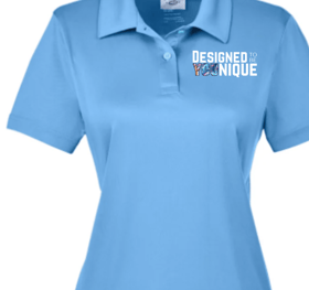 Women's polo with logo on chest