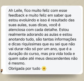 depoimento de aluna