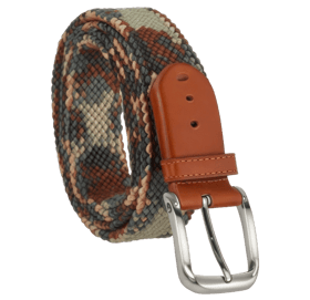 Braided belt with khaki mixture colors