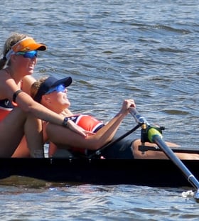 Anna and Maija Andert resting and basking after taking gold at AYC