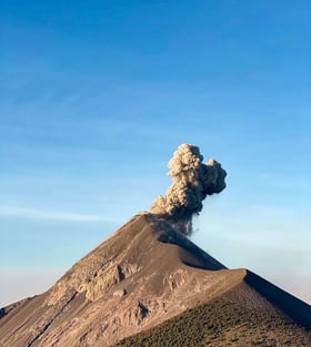 Volcan fuego erupting, seen from Acatenango in Guatemala.