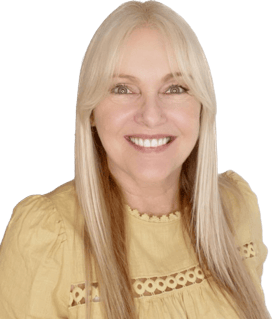 April Rays, woman smiling wearing yellow shirt 