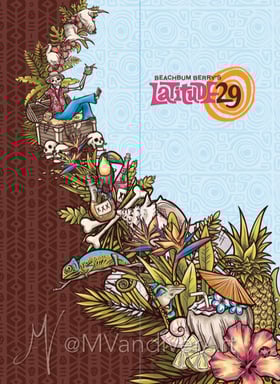 Illustrations from the menu for Beachbum Berry's Latitude 29 by New Orleans artist Melissa Vandiver.