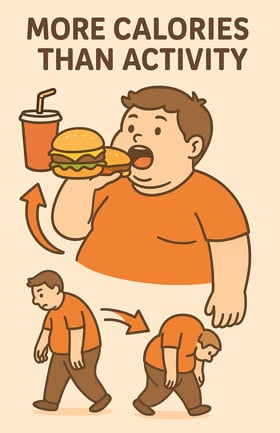 ilustrasi terlalu banyak kalori dibanding gerak