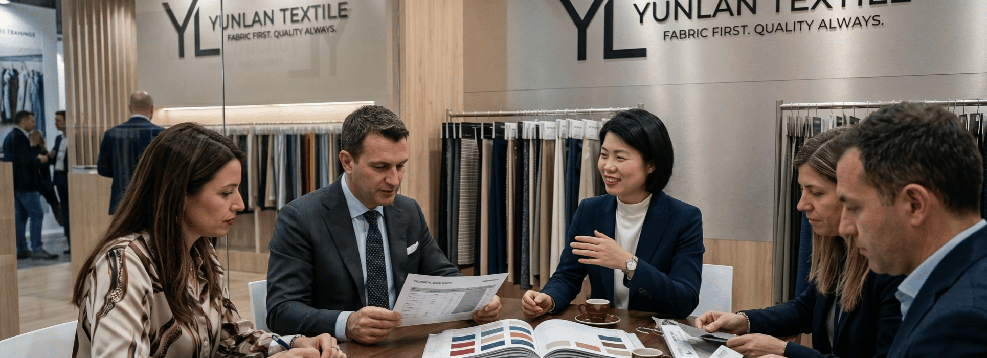A business meeting at the Yunlan Textile