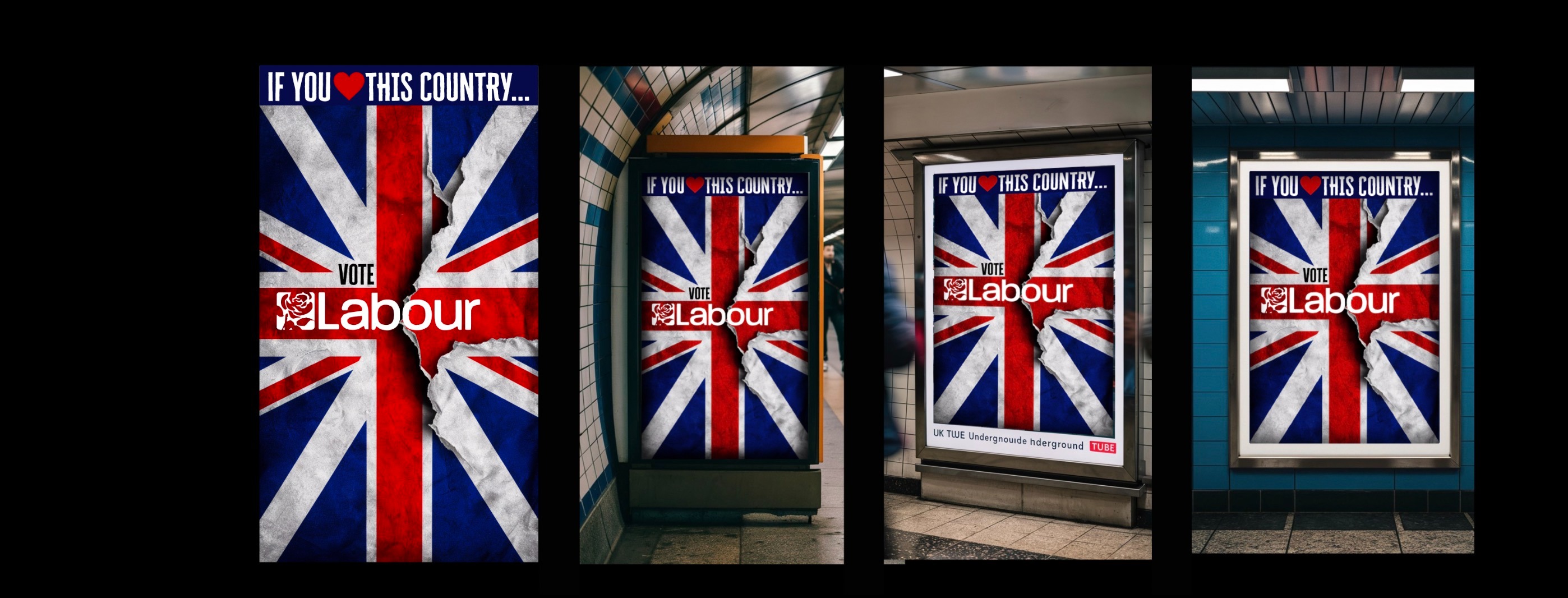 a bus stop sign with a british flag on it