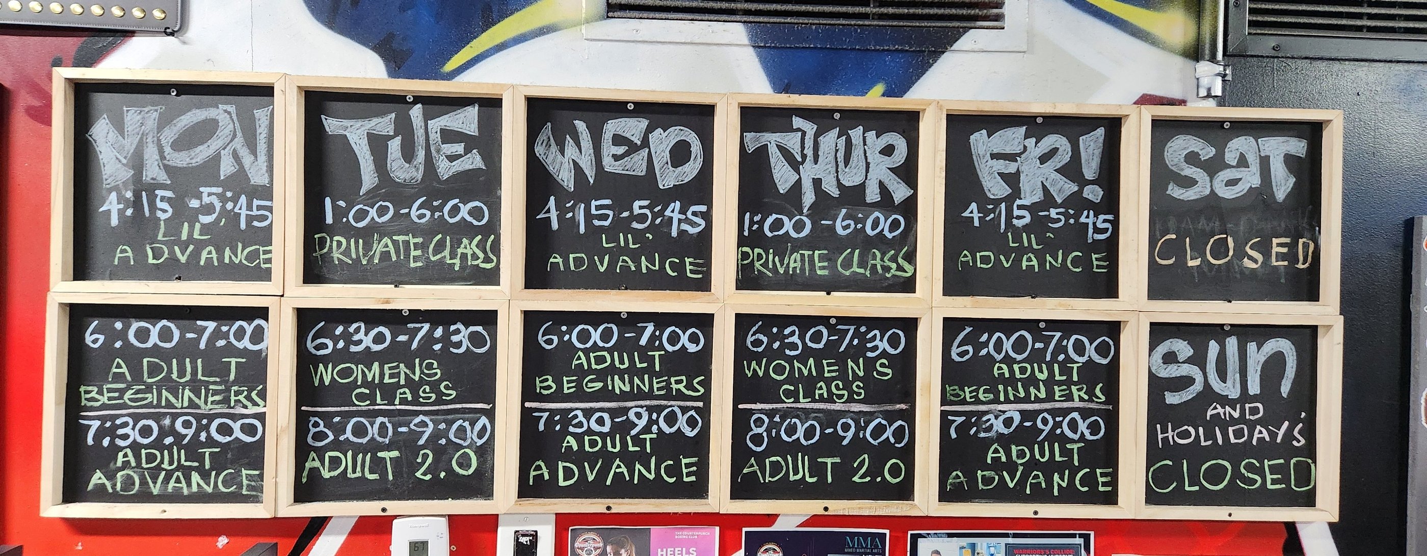 the counterpunch boxing club class schedule